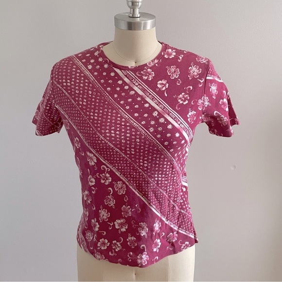 White Stag Tops - White Stag Vintage 1990s Coconut Girl Floral Top- Pink- Size Medium